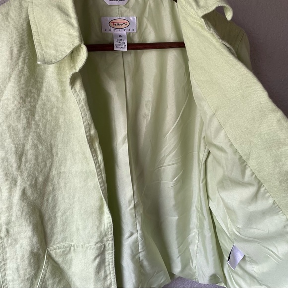 Talbots Petites Vintage Irish Linen Open Blazer Jacket 16P Minimal Office Career - Picture 6 of 8
